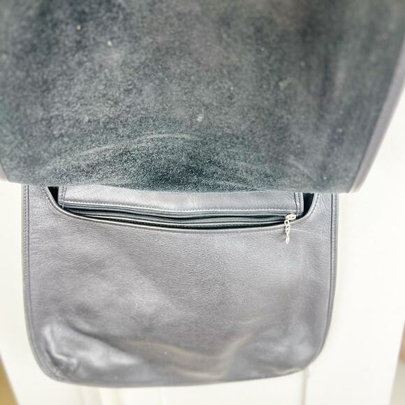 Vintage Coach Legacy Slim Hippie Leather Flap Saddle Crossbody Bag 9134 Black - Picture 13 of 16